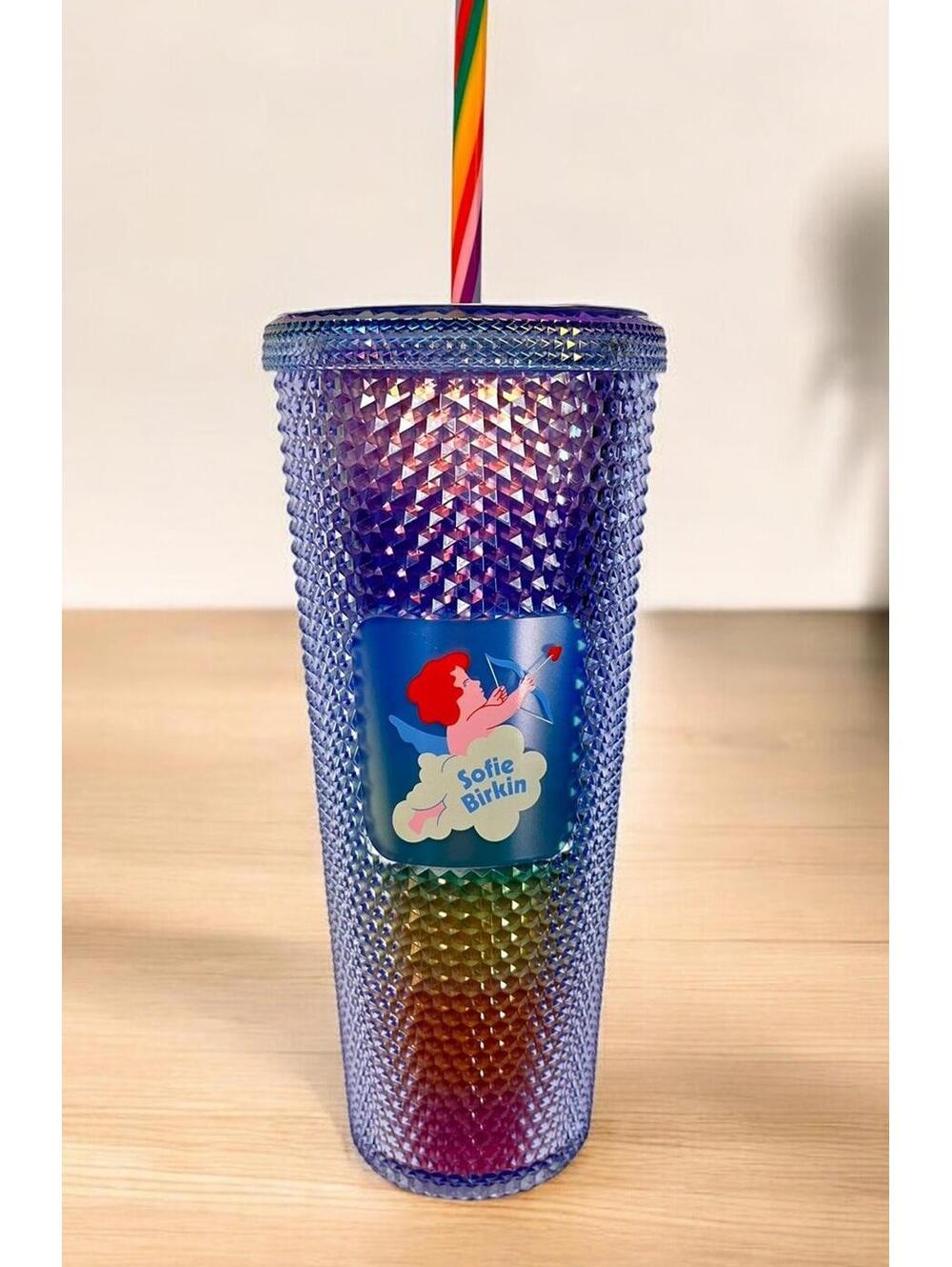 NEW Starbucks Tumbler Sofie Birkin Rainbow Pride Studded Bling Venti Summer ‘24